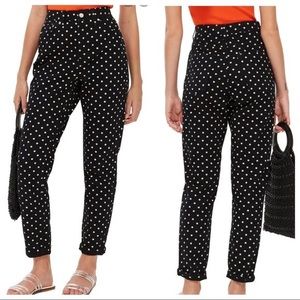 TopShop Black and White Polka Dot Mom Jeans